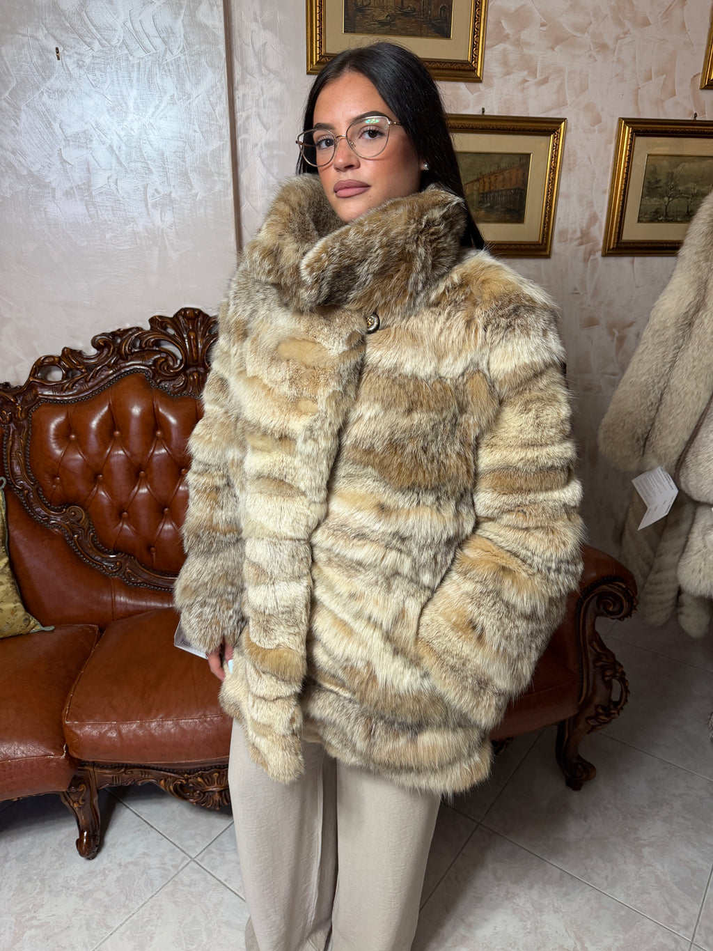 Giacca pelliccia di lince