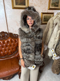 gillet pelliccia volpe argentata