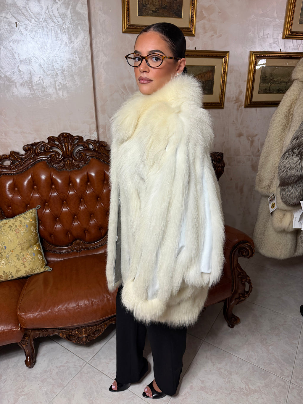 Mink fur cape jacket
