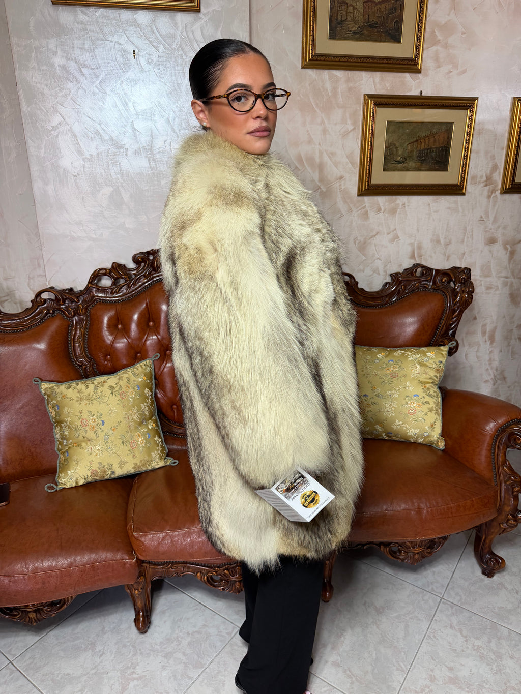 Vintage coyote fur jacket