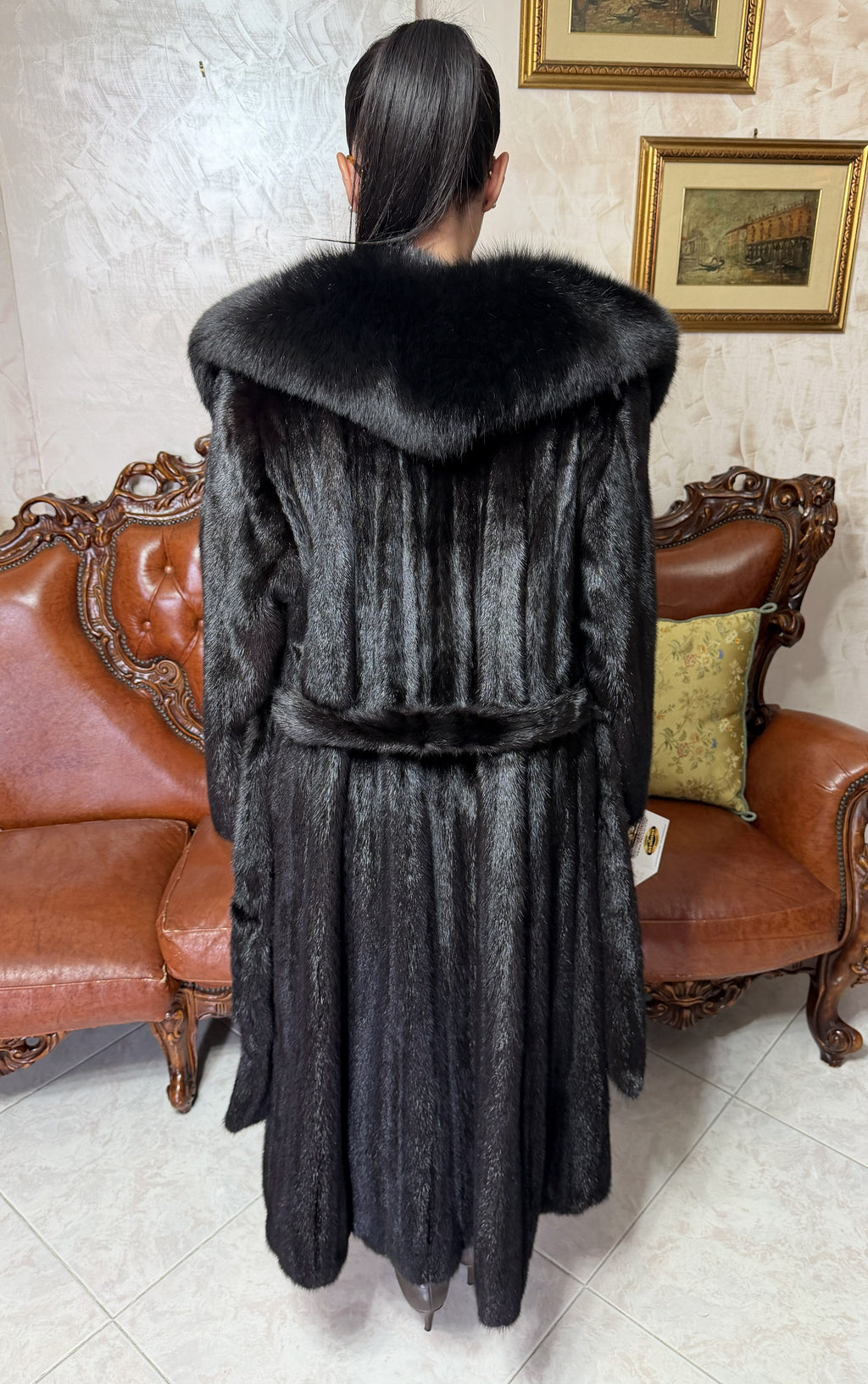 Mink fur bomber jacket