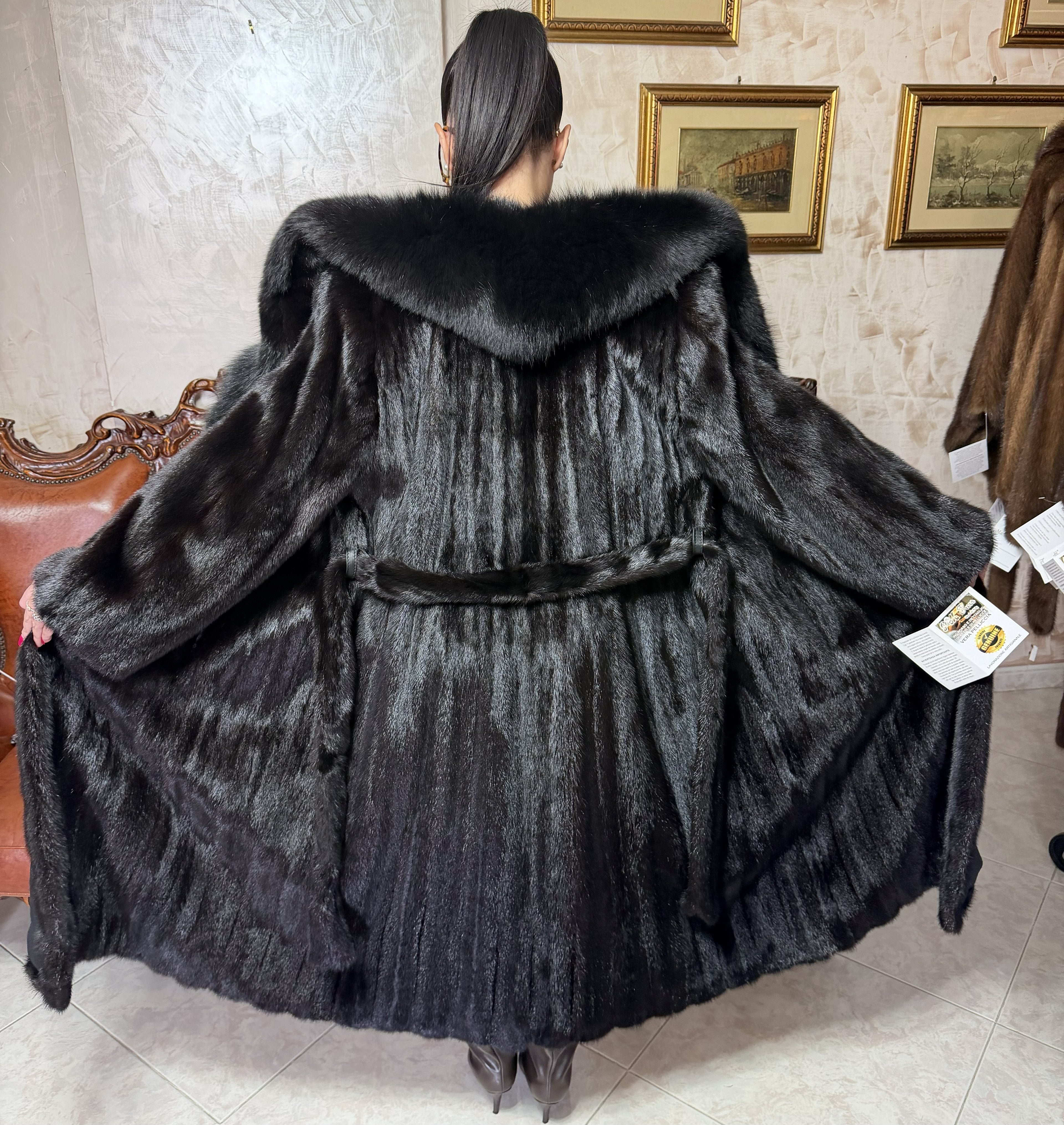 Mink fur bomber jacket