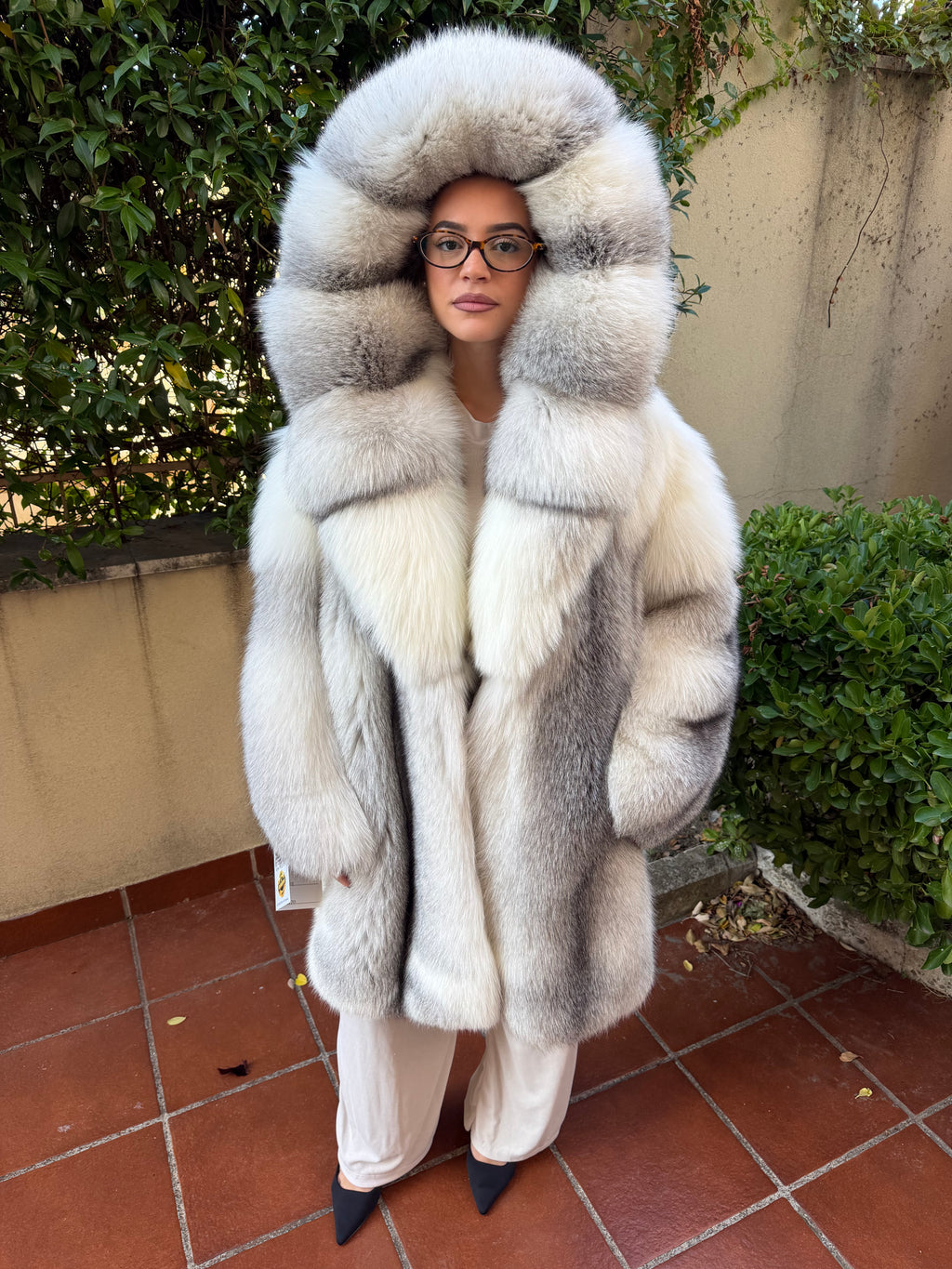 Golden fox fur jacket