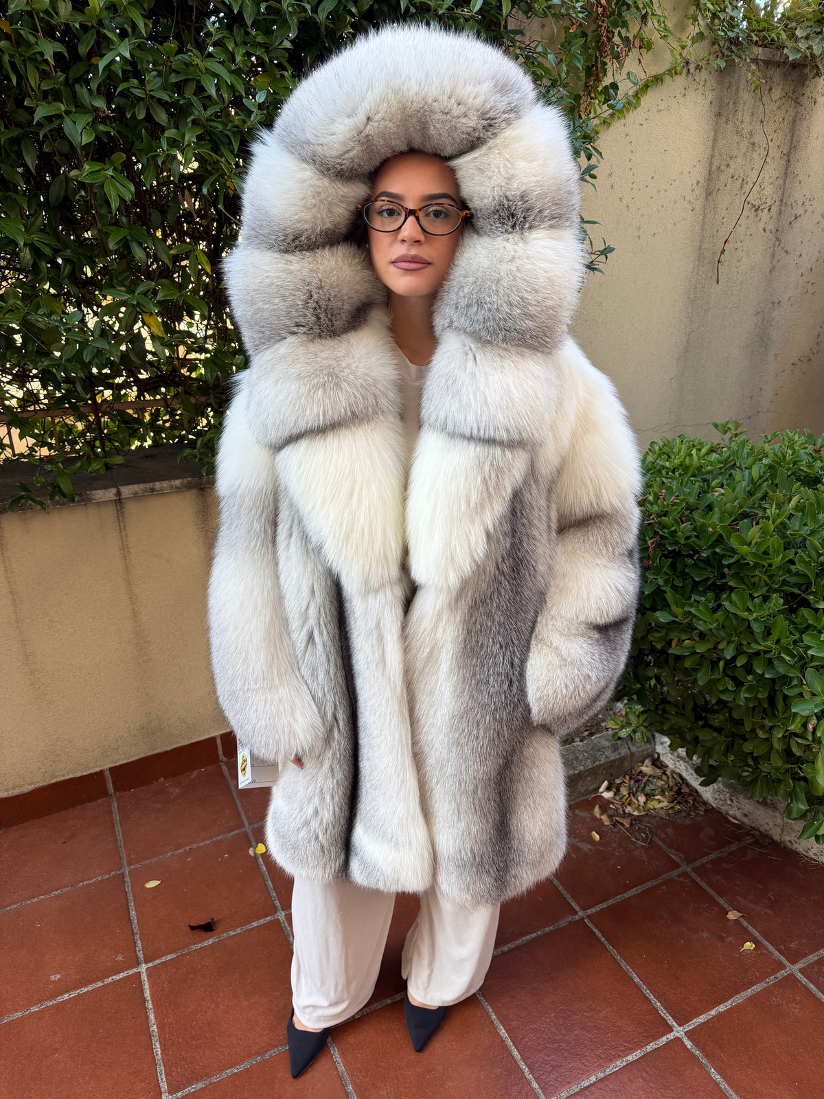 Golden fox fur jacket