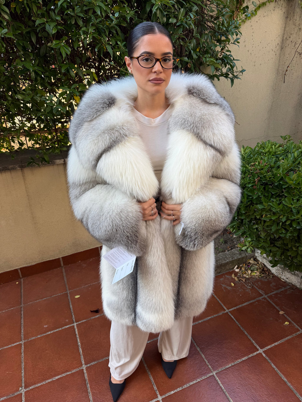 Golden fox fur jacket