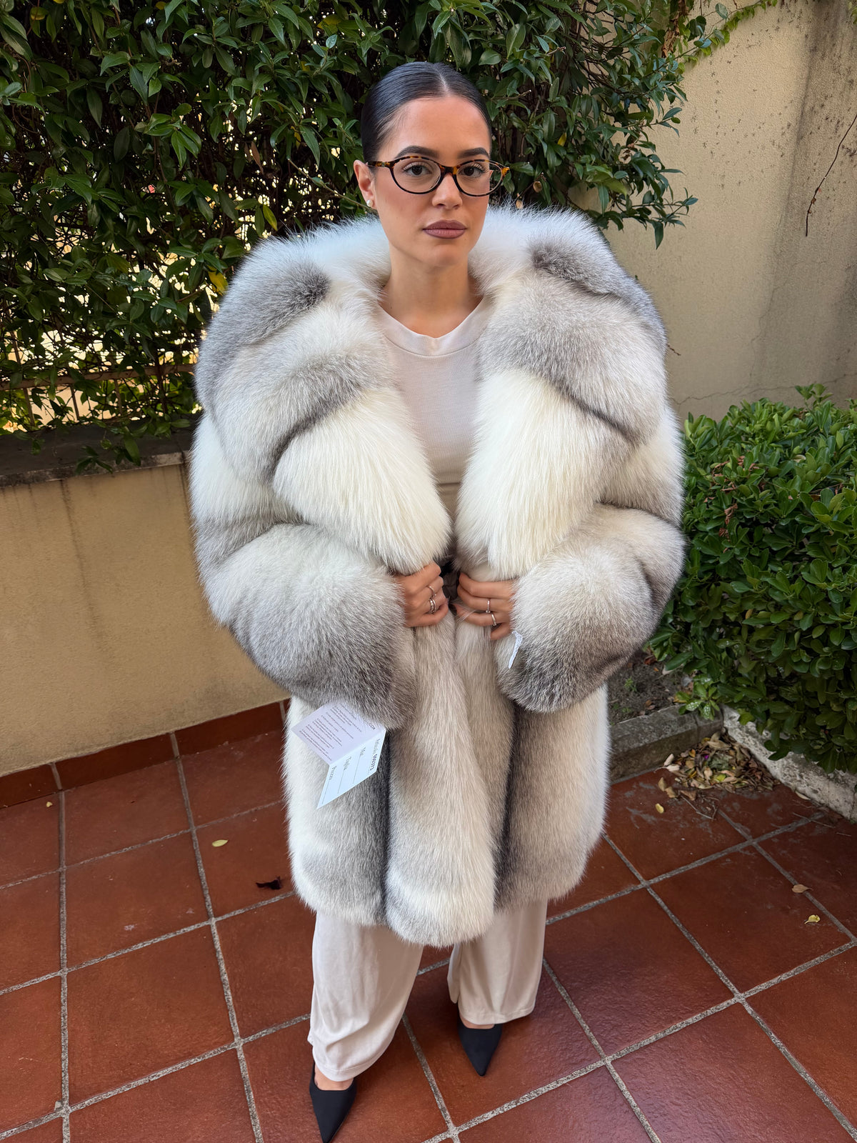 Golden fox fur jacket