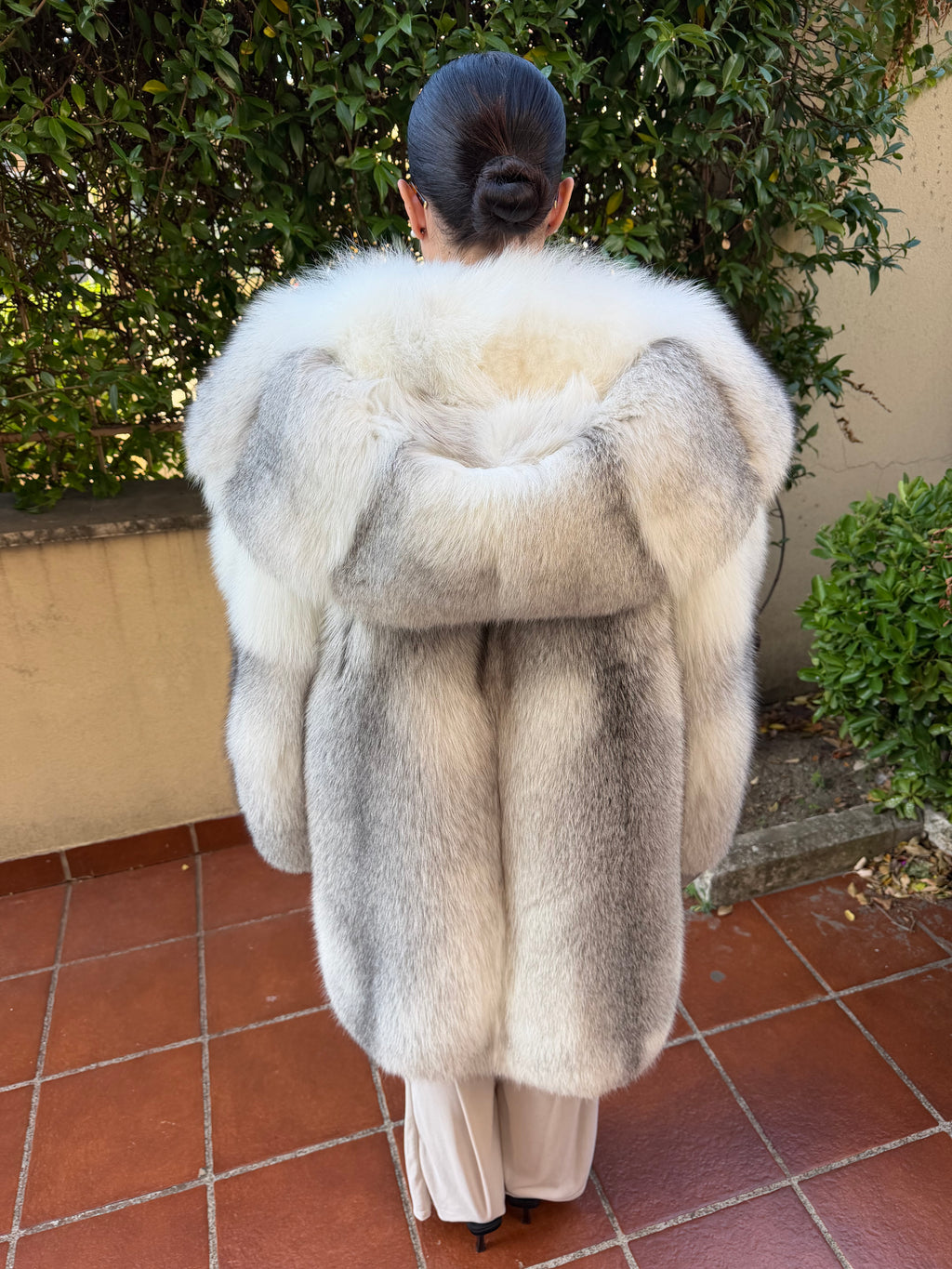 Golden fox fur jacket