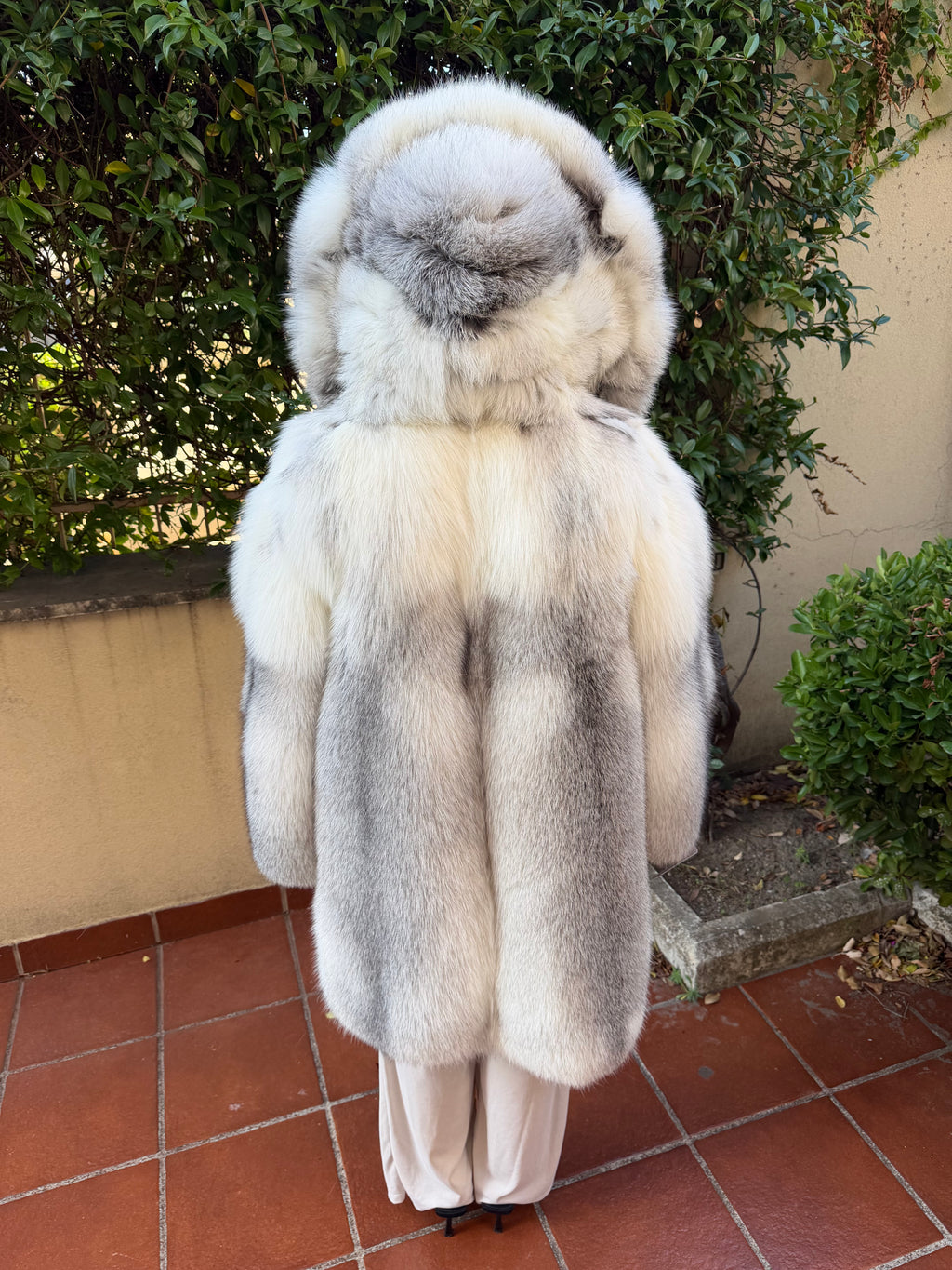 Golden fox fur jacket