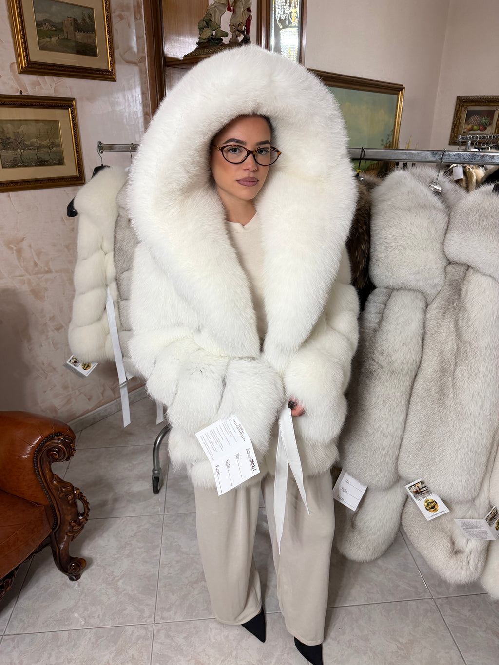 Shadow fox fur jacket