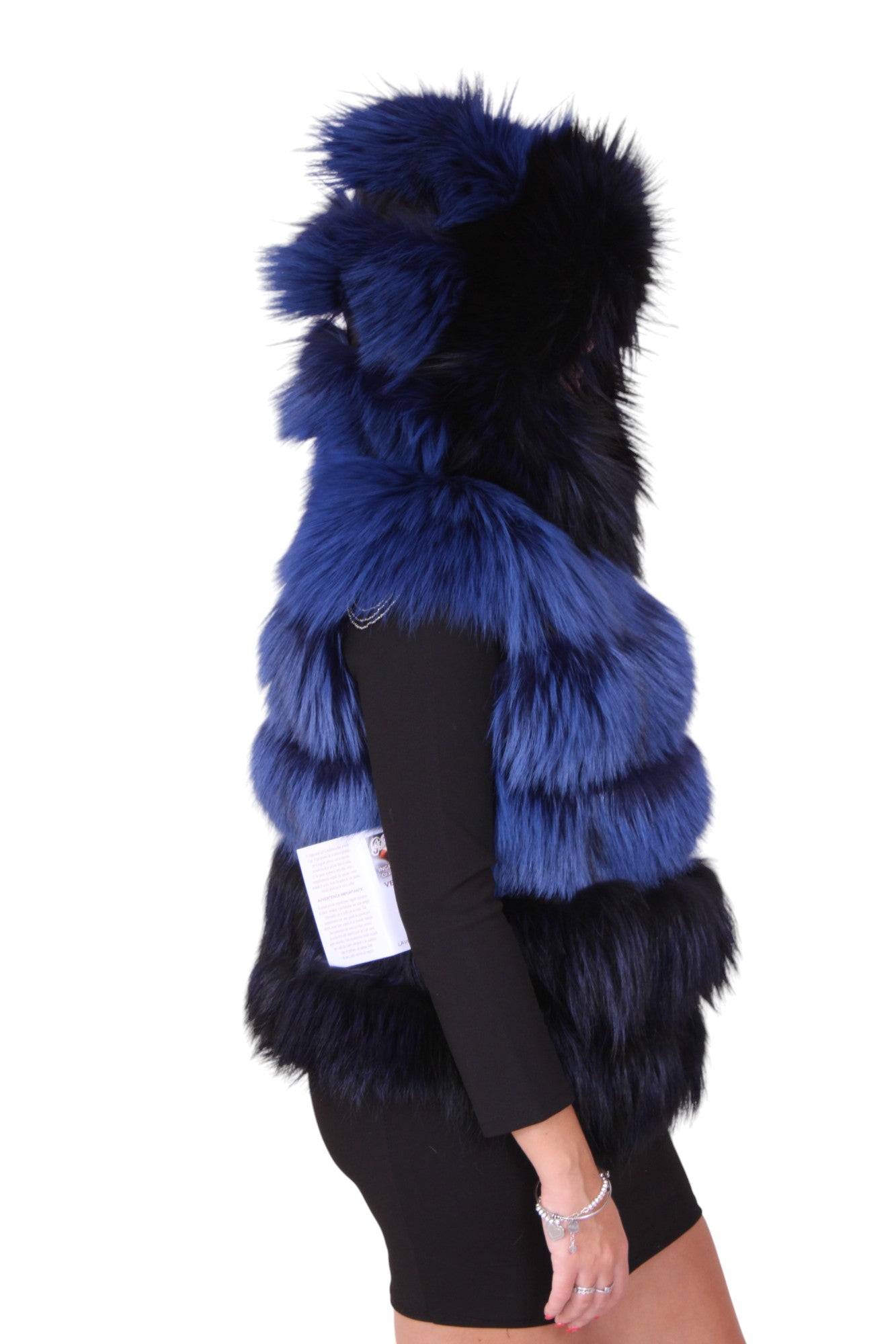Gilet smanicato pelliccia di volpe