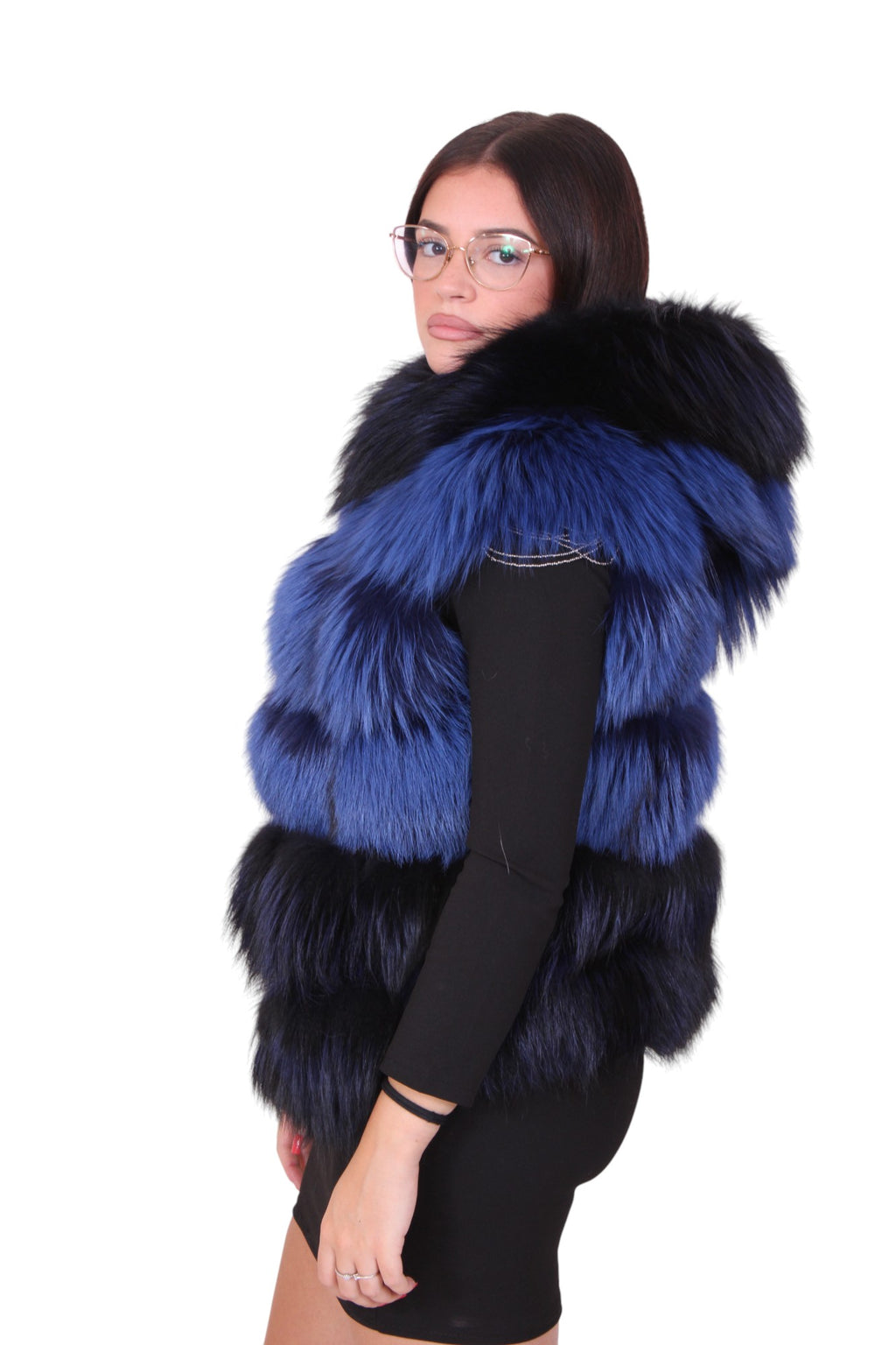 Gilet smanicato pelliccia di volpe