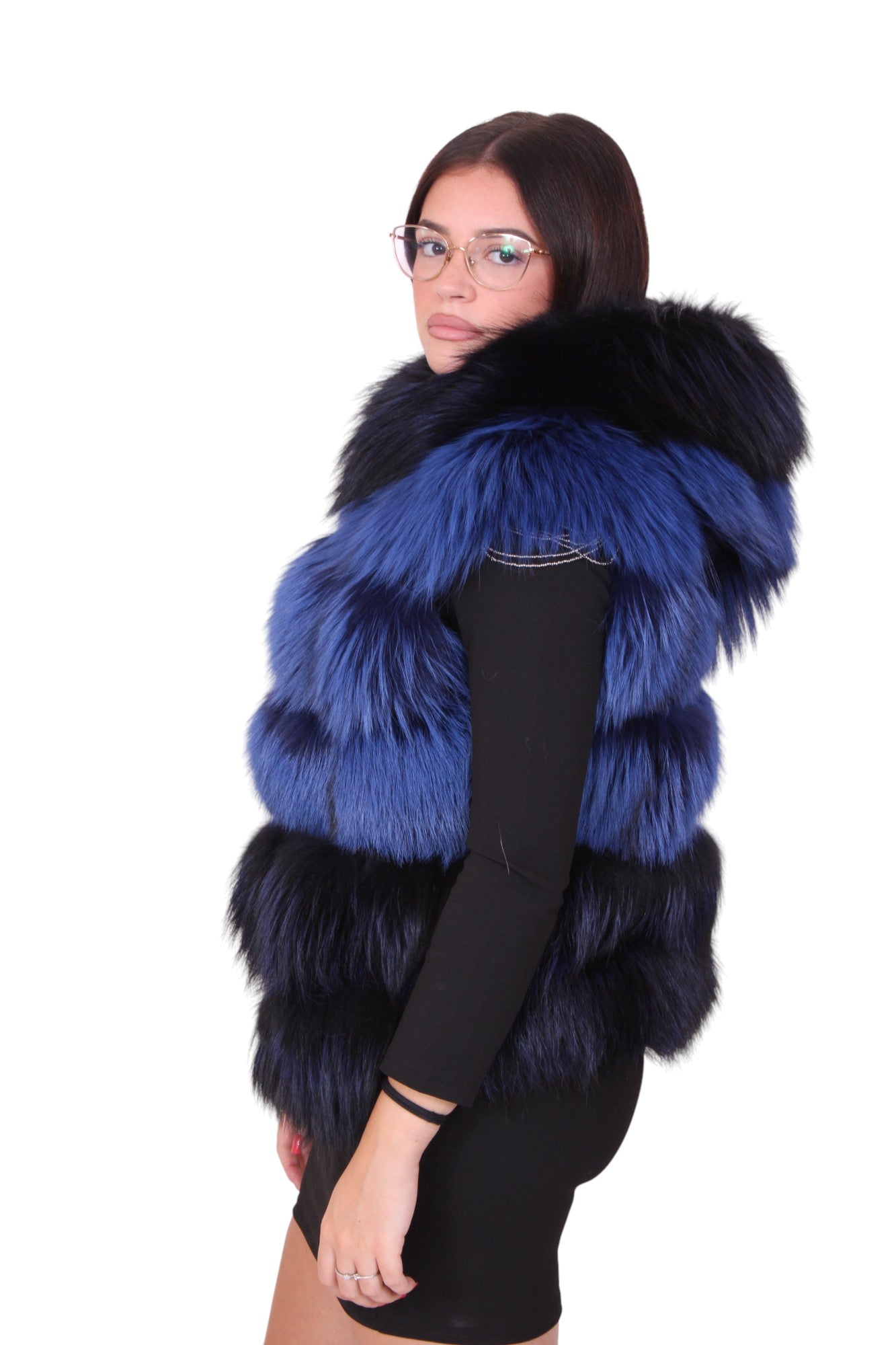 Gilet smanicato pelliccia di volpe