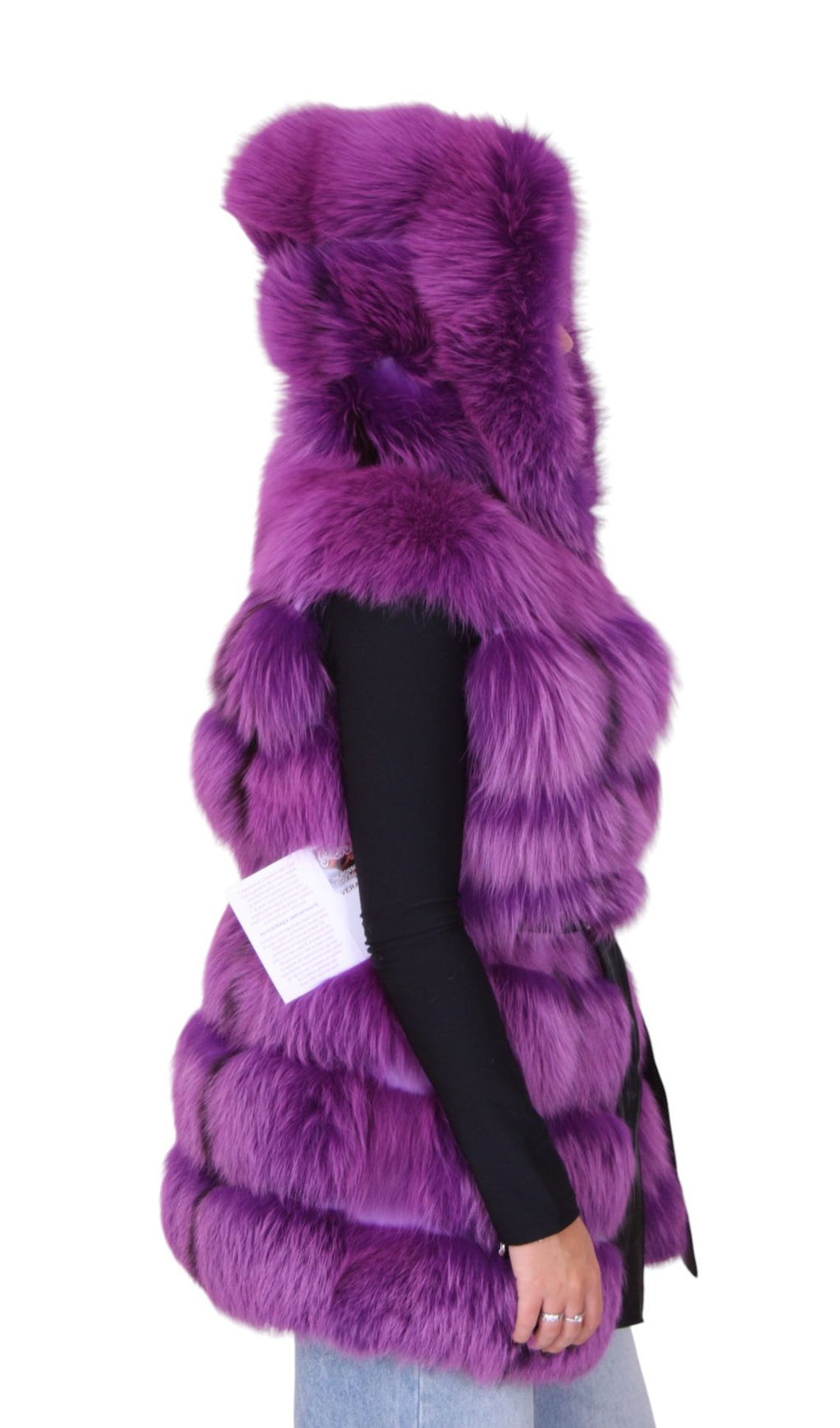 Gilet smanicato pelliccia di volpe