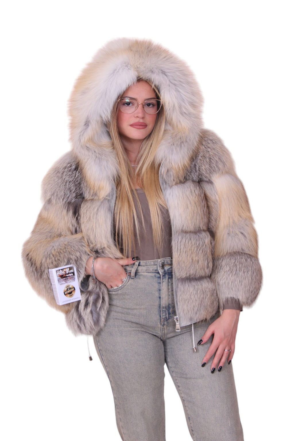 Bomber pelliccia di volpe golden