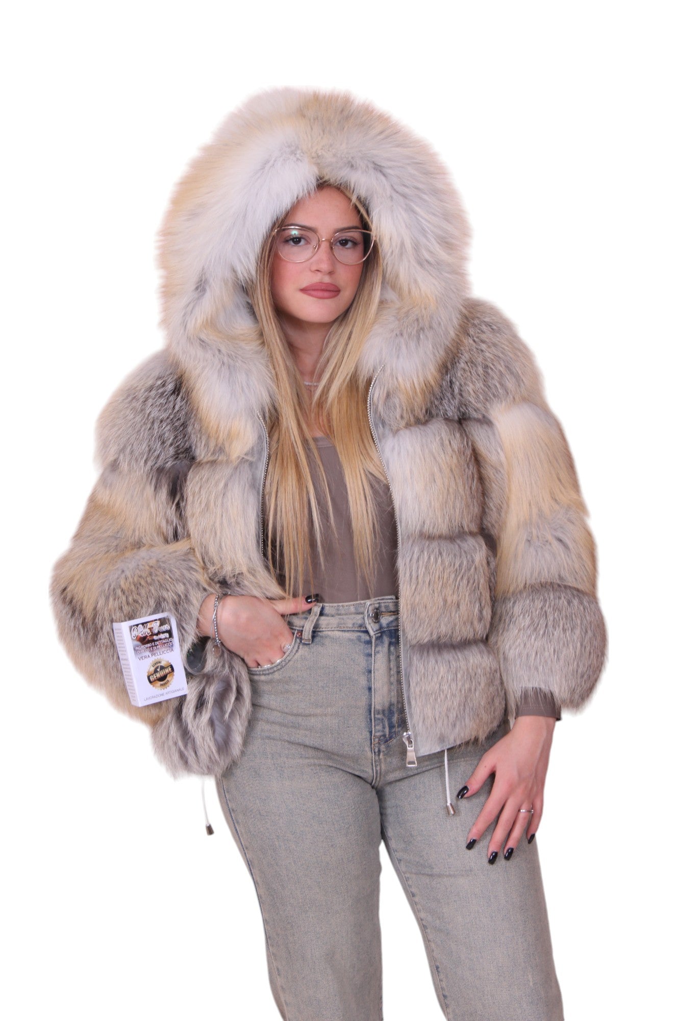 Bomber pelliccia di volpe golden