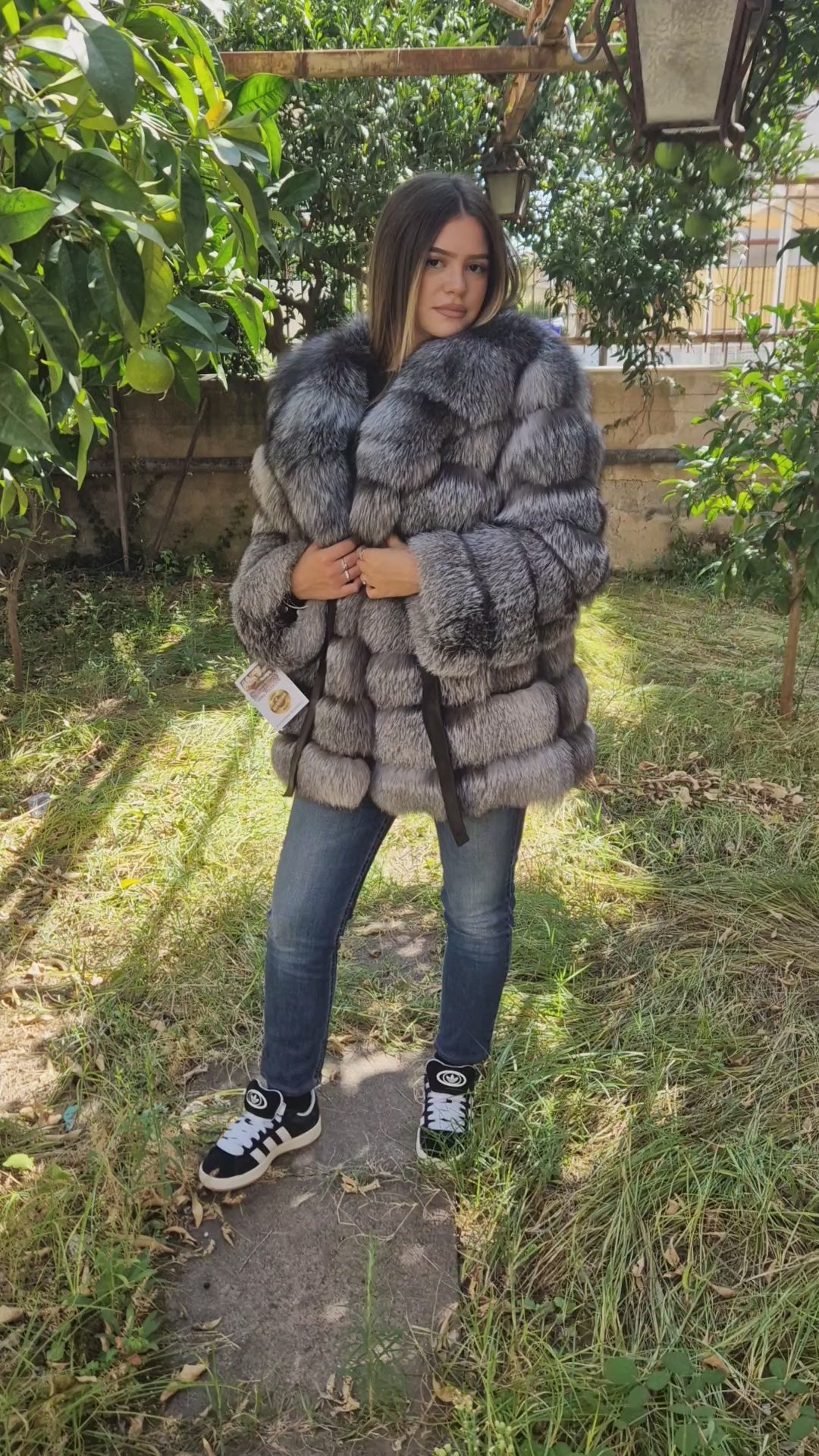 Giacca pelliccia di volpe frost