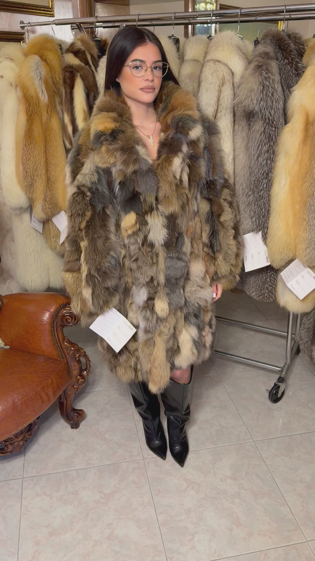 veste en fourrure de renard
