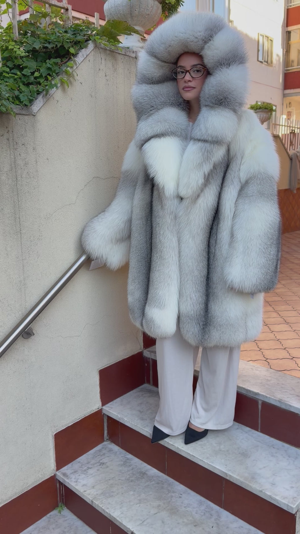 Golden fox fur jacket