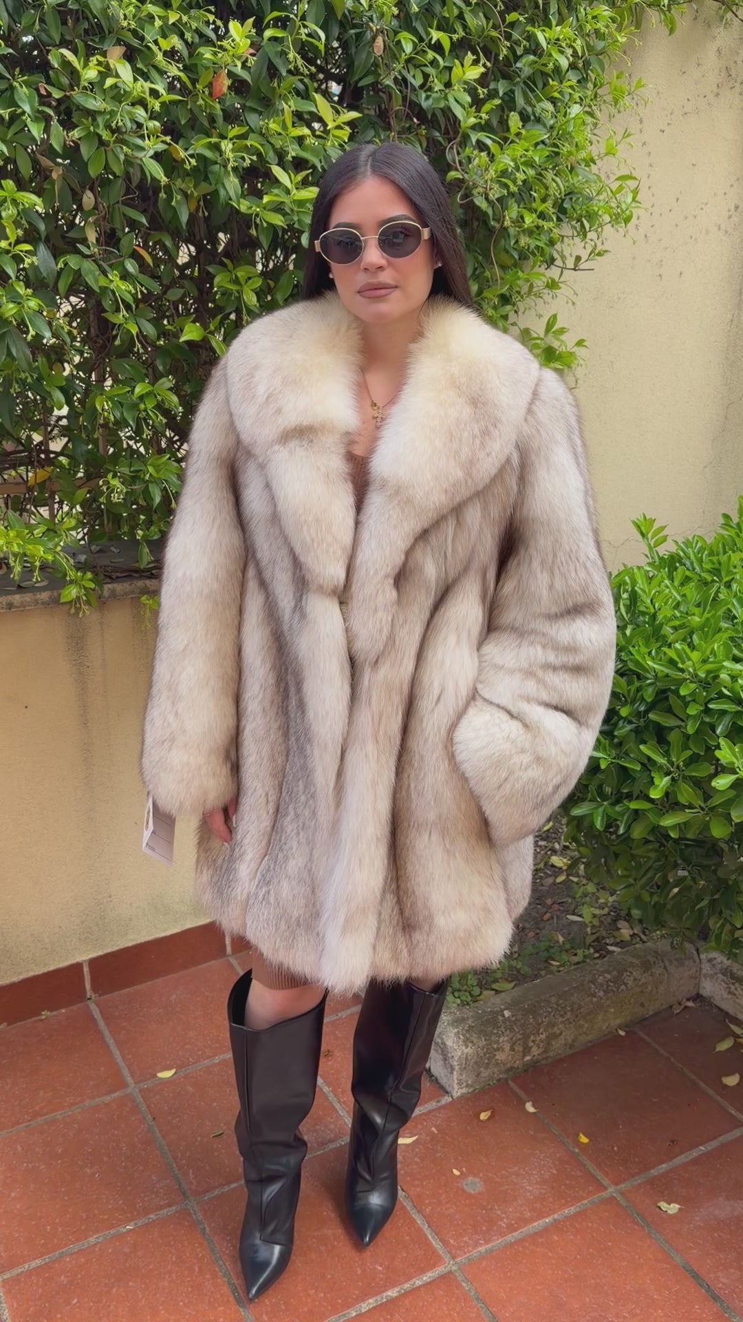 Veste en fourrure de renard vintage