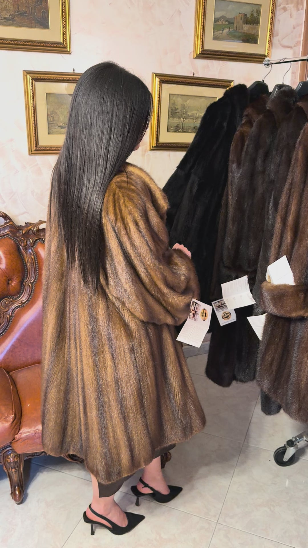 giacca pelliccia visone vintage
