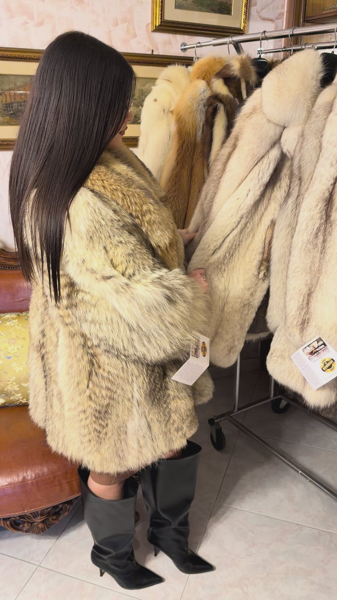 Giacca pelliccia coyote vintage