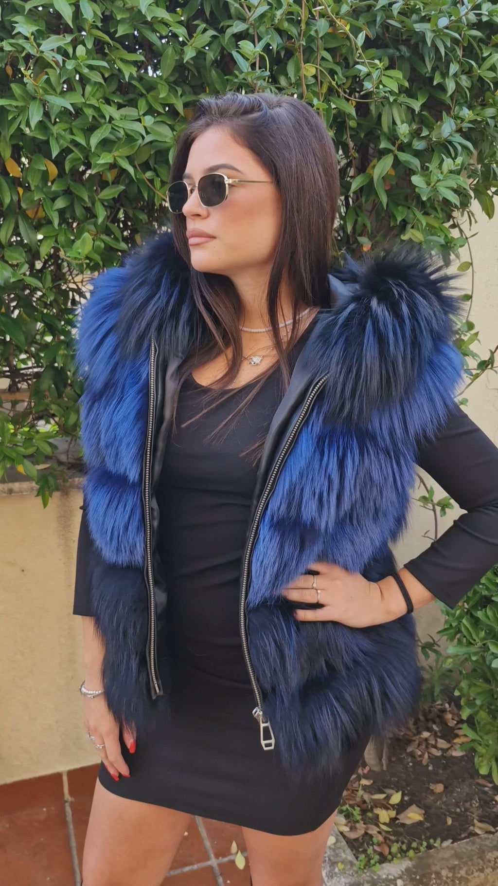 Gilet smanicato pelliccia di volpe