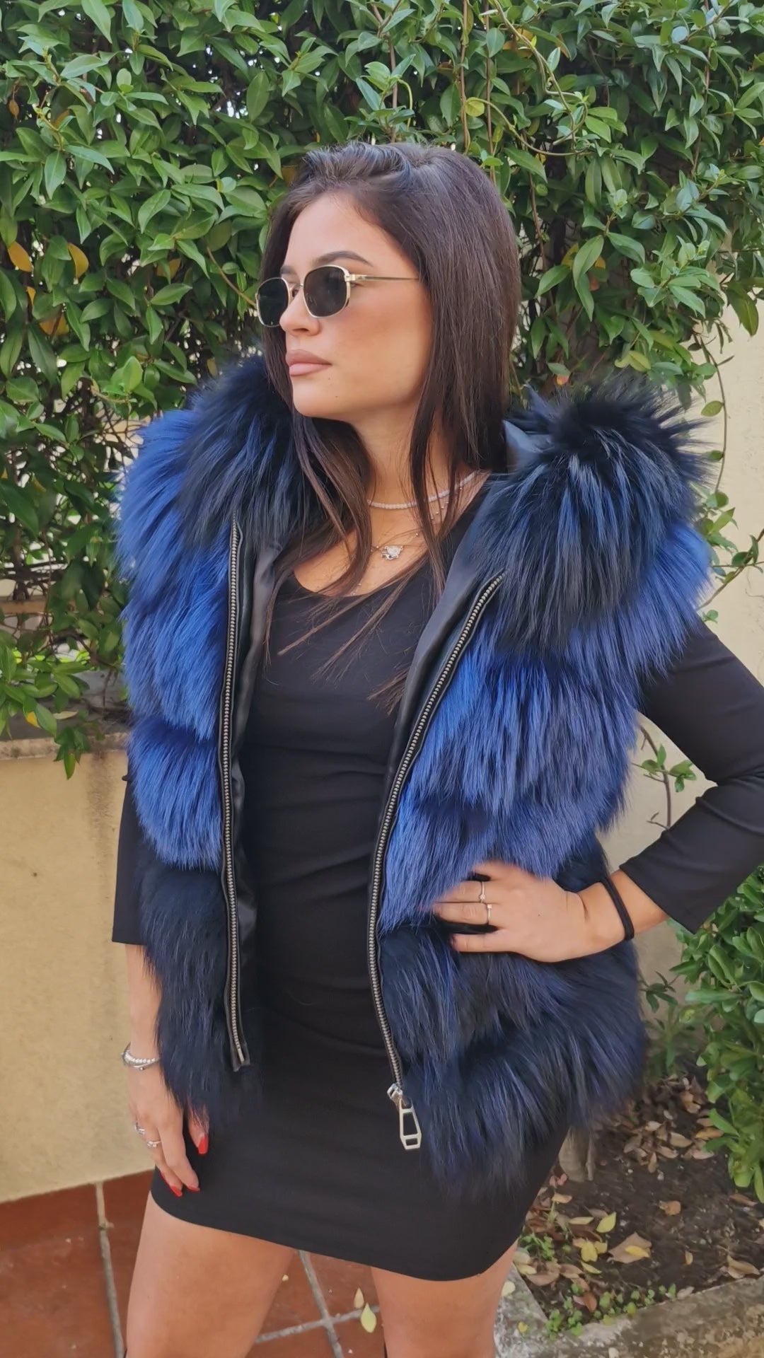 Gilet smanicato pelliccia di volpe
